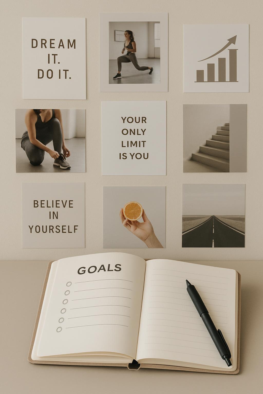 quotations and various images used to motivate oneself